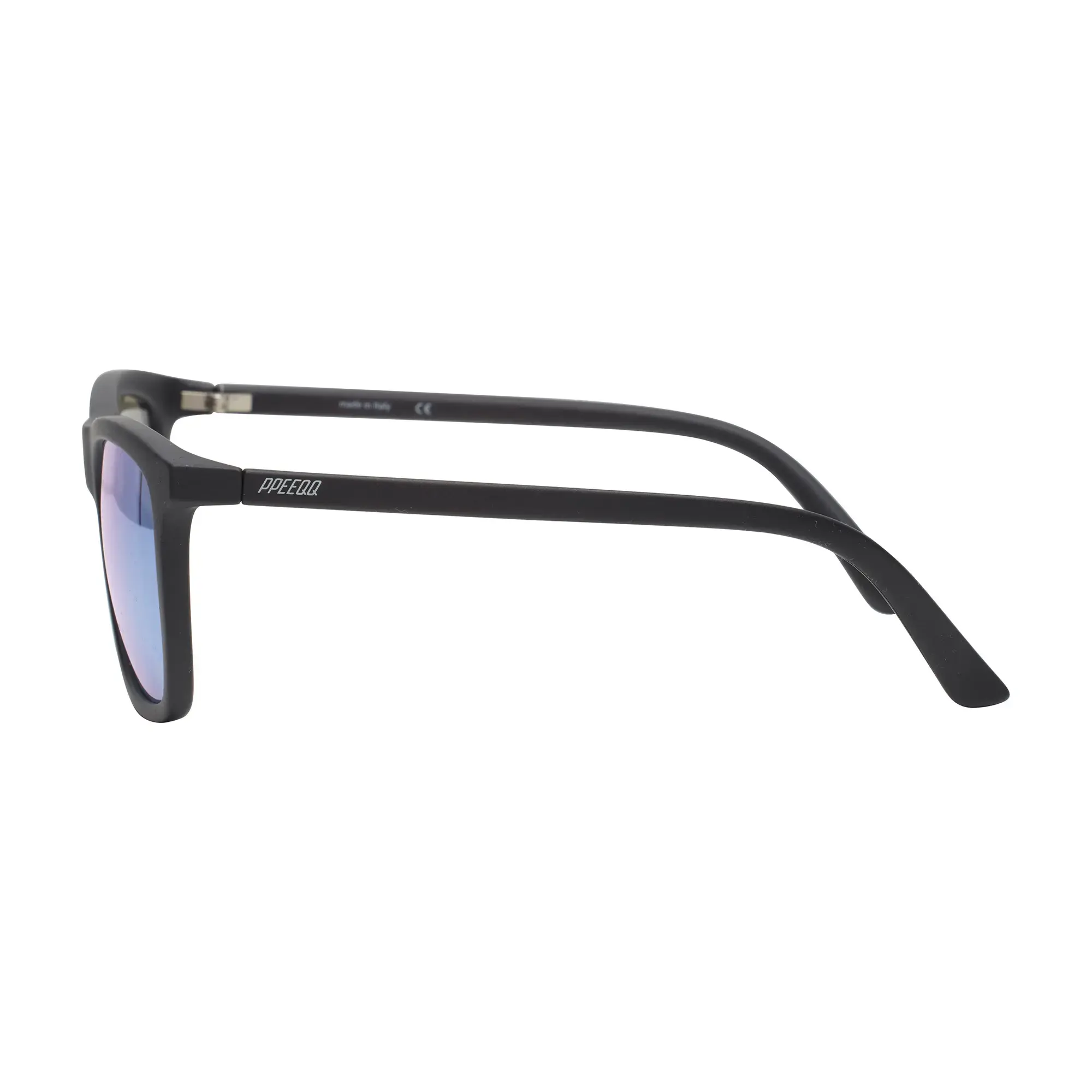 ppeeqq Model-C Zonnebril Mat Zwart met Blauwe Lens