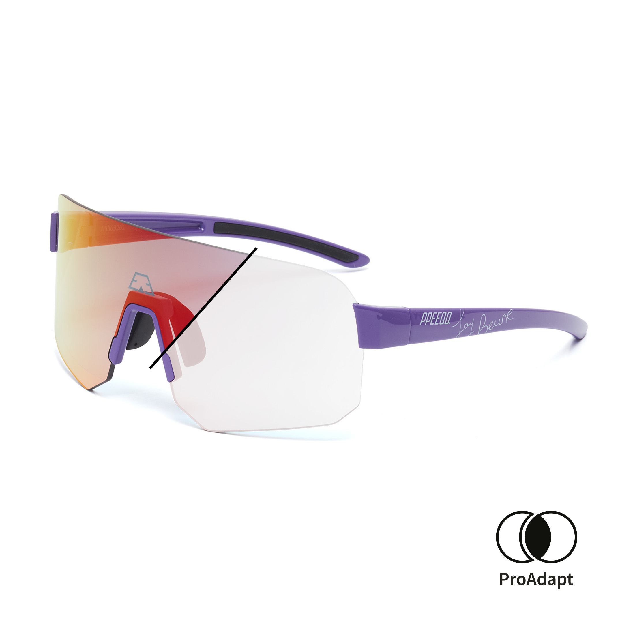 PPEEQQ Model-III P R O -Joy Beune- Photochromic Sportbril Paars Oranje Lens