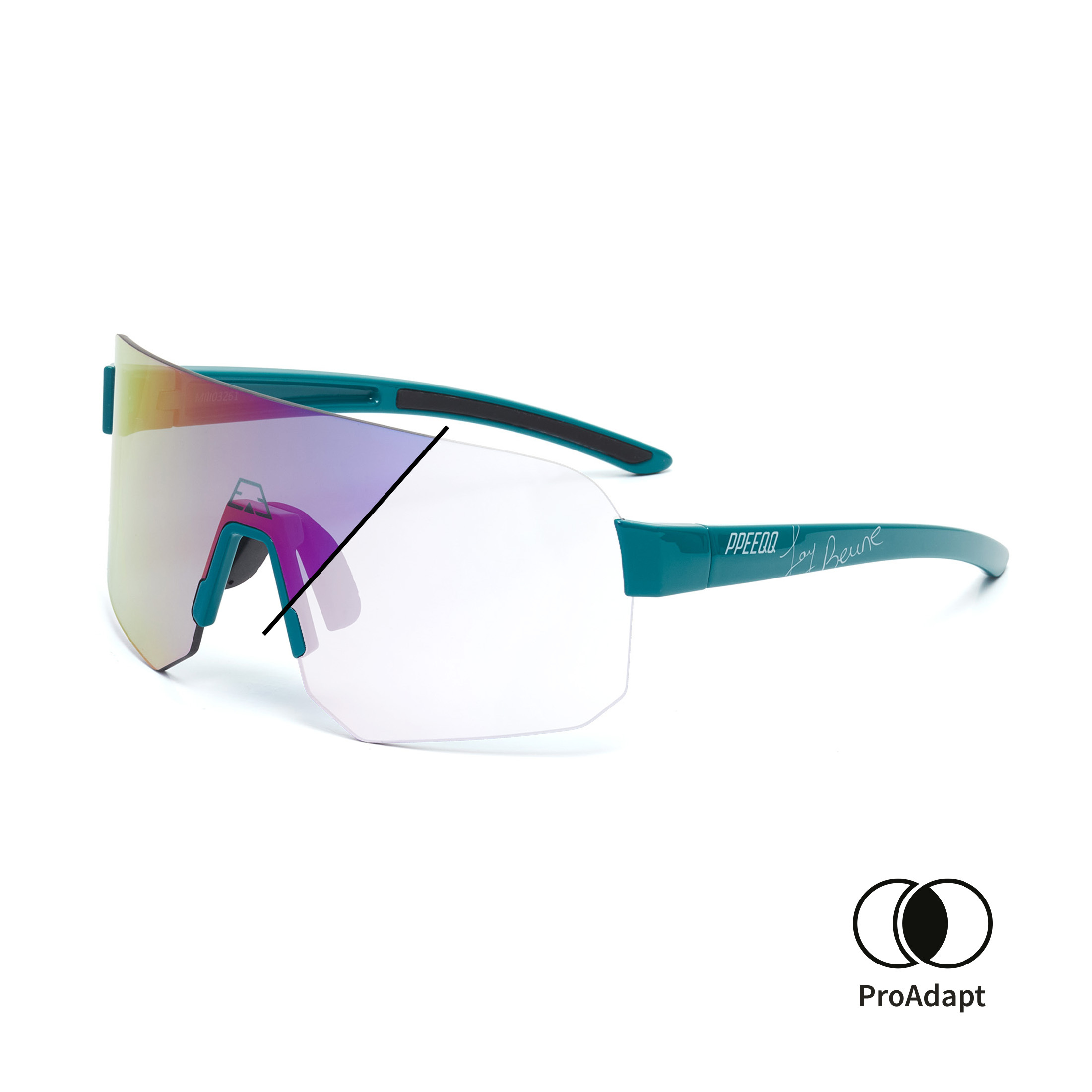 PPEEQQ Model-III P R O -Joy Beune- Photochromic Sportbril Groen Paarse Lens