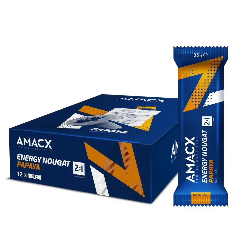 AMACX Energy Nougat Sportrepen Papaja 12 Stuks