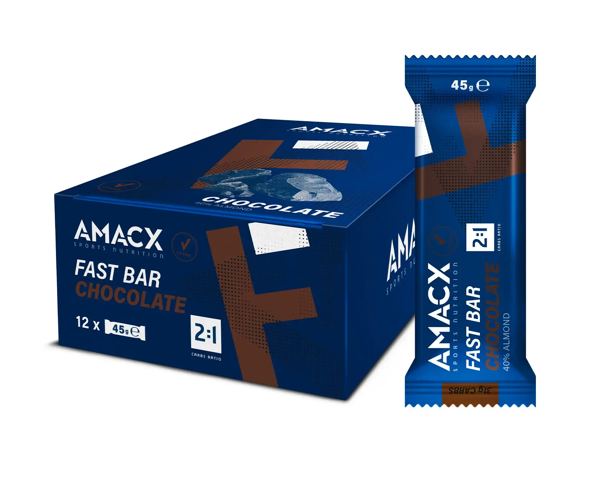 AMACX Fast Sportrepen Chocolade 12 stuks