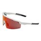 FYTS SNLR Fietsbril Mat Wit met Rode Lens