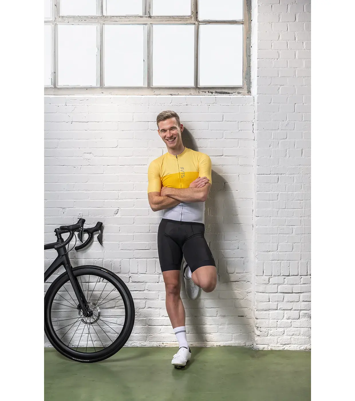 FYTS SNL Fietsshirt Korte Mouwen Geel Heren
