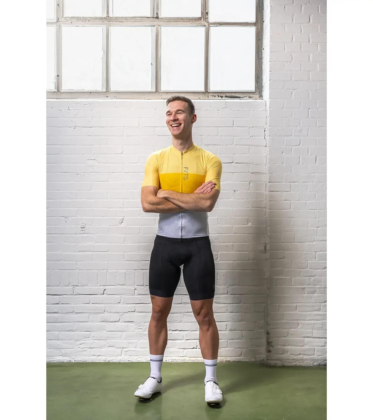 FYTS SNL Fietsshirt Korte Mouwen Geel Heren