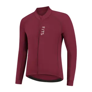 FYTS SNLST Thermo Fietsshirt Lange Mouwen Donkerrood Heren