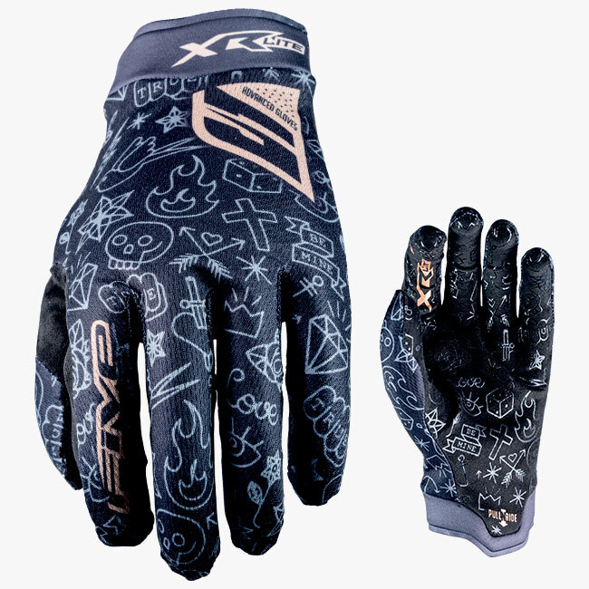 FIVE XR Lite Tattoo MTB Fietshandschoenen Zwart/Goud