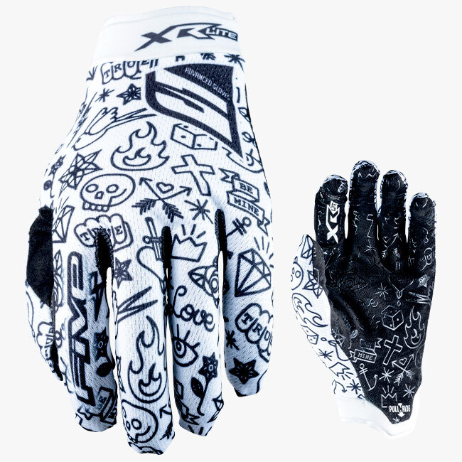 FIVE XR Lite Tattoo MTB Fietshandschoenen Wit