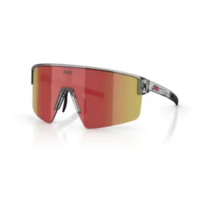 Bliz P004 Sport Zonnebril Transparant Donkergrijs met Browd/Red Lens