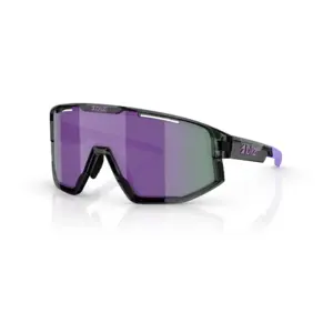 Bliz Fusion Small Sport Zonnebril Crystal Zwart met Grey/Purple Lens