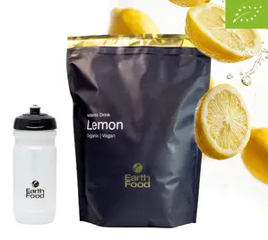 EarthFood Isotone Biologische Sportdrank Citroen (1.5 KG) + GRATIS bidon 600ml