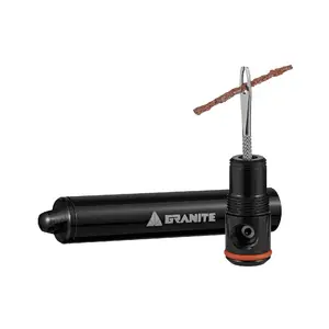 Granite Design Tire plug kit met CO2 Pomp Zwart