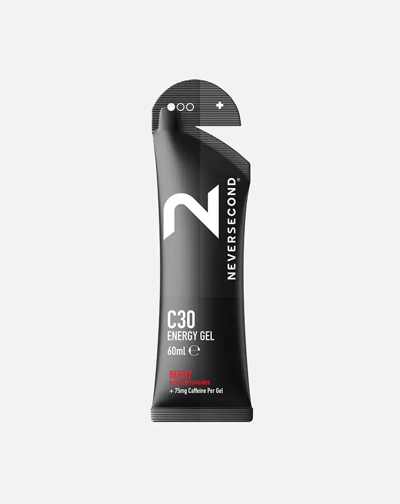 Neversecond C30 Plus Energy Gel Bes/Cafeïne 12 Stuks