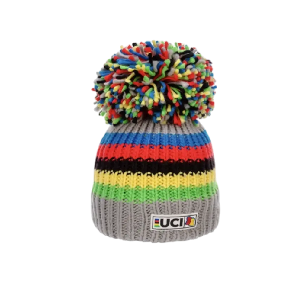 BIG BOBBLE HATS UCI Regenboog Muts Grijs