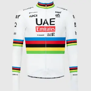 Pissei Tadej Pogacar Fietsshirt Lange Mouwen Wereldkampioen