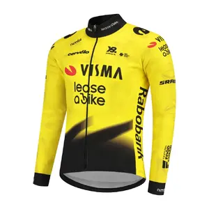 Nimbl Visma Lease a Bike Replica Fietsshirt Lange Mouwen Geel Heren