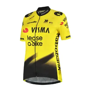 Nimbl Visma Lease a Bike Replica Fietsshirt Korte Mouwen Geel Dames