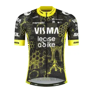 Nimbl Visma Lease a Bike Replica TdF Fietsshirt Korte Mouwen Zwart Heren