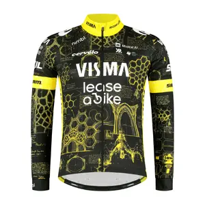Nimbl Visma Lease a Bike Replica TdF Fietsshirt Lange Mouwen Zwart Heren