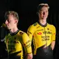 YellowB Visma Lease a Bike Replica Fietsshirt Korte Mouwen Geel Heren