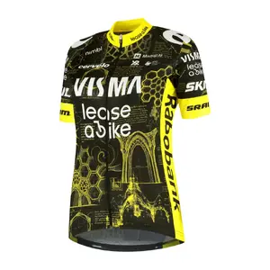 YellowB Visma Lease a Bike Replica TdF Fietsshirt Korte Mouwen Zwart Dames