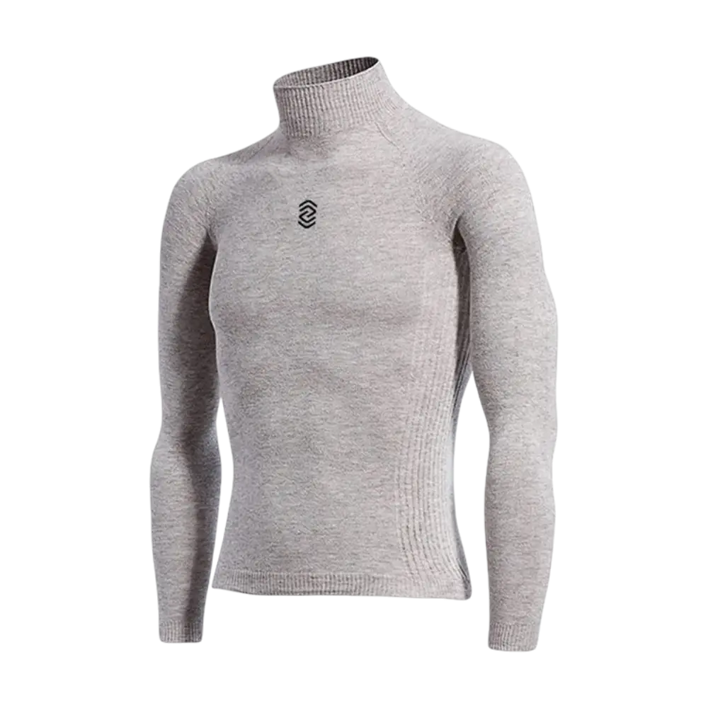 SILVERSKIN Stay Warm Turtleneck Thermoshirt Lange Mouwen Lichtgrijs Heren