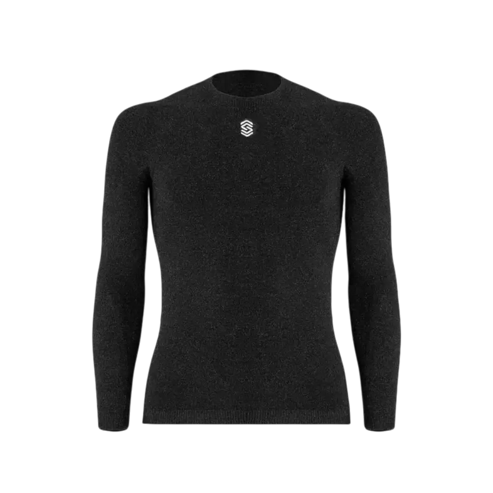 SILVERSKIN Stay Warm Round Neck Thermoshirt Lange Mouwe Grijs Heren