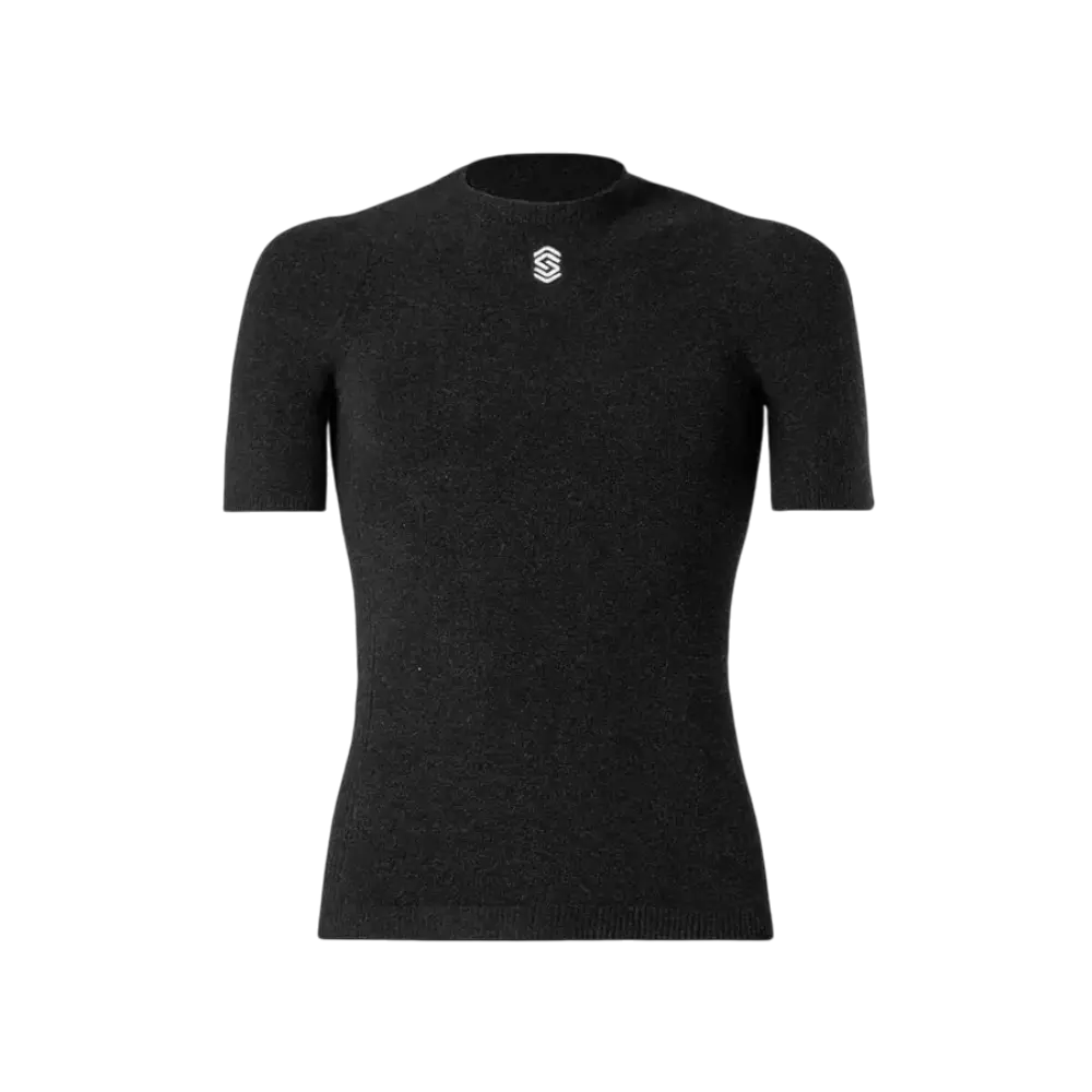 SILVERSKIN Stay Warm Round Neck Ondershirt Korte Mouwen Grijs Heren
